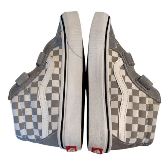 Vans Tradewinds Grey Sk8 Mid Reissue V Checkerboard Sneakers Kids 1.5 - Picture 15 of 16